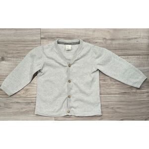 Kids Lightweight V-Neck Button Cardigan - Light Gray